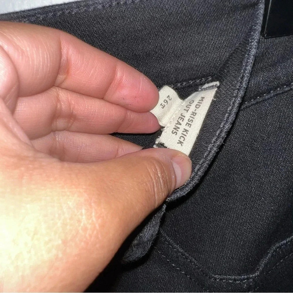 Madewell Kick Out Crop Jeans Black 26 Tall - Picture 8 of 11